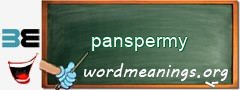 WordMeaning blackboard for panspermy
